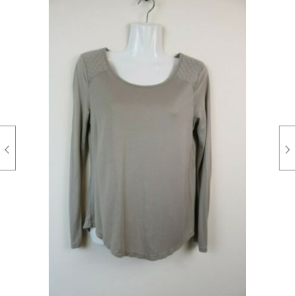 Banana Republic Womens Blouse Tan Brown Quilted - Picture 2 of 6